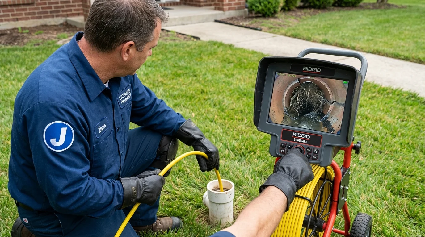 Sewer camera inspection being performed by Johns Plumbing LLC in Dumas