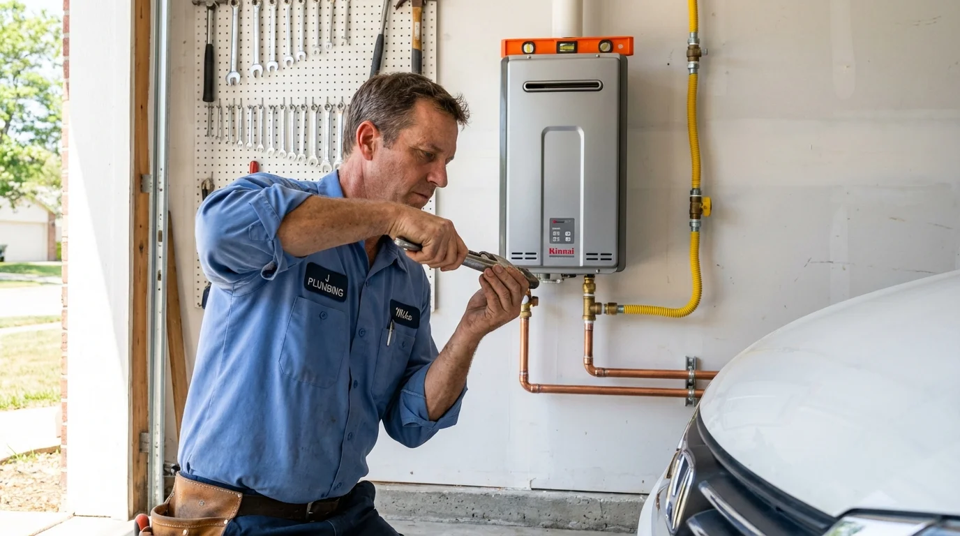 Tankless water heater installation by a Johns Plumbing LLC plumber in Dumas